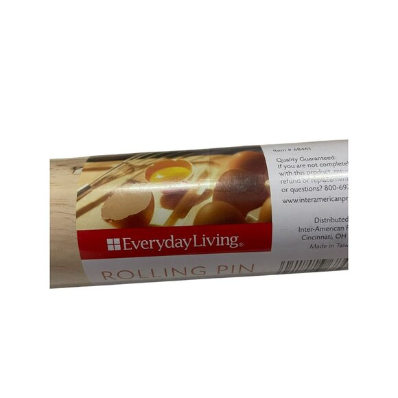 Everyday Living Rolling Pin NEW Natural Hardwood - Picture 3 of 8
